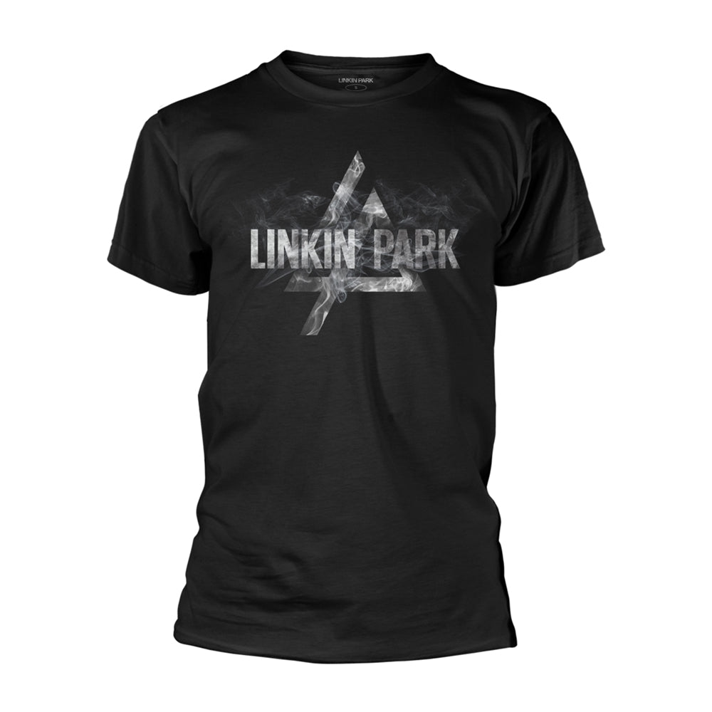 Black t-shirt with white "LINKIN PARK" logo resembling smoke.