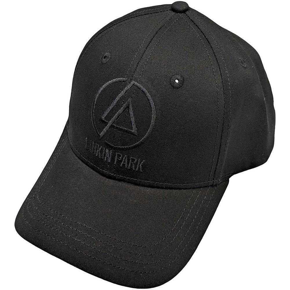 Black baseball cap featuring a white concentric Linkin Park text logo on the front.