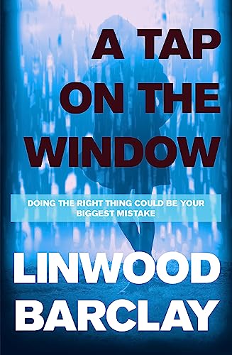 Book cover showing a silhouetted figure behind a rainy window with blue lighting.