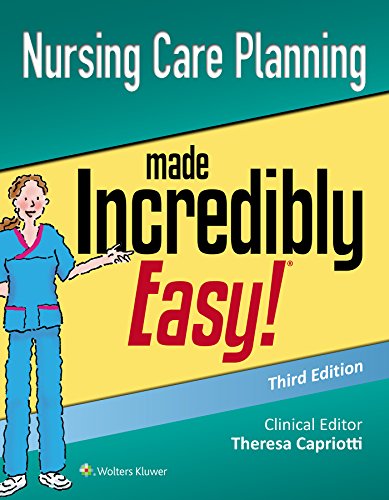 Book cover with nurse illustration and text “Nursing Care Planning Made Incredibly Easy”.