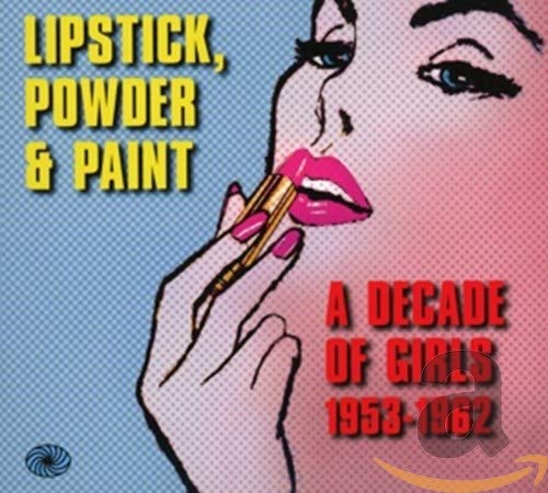 CD cover featuring a pop art illustration of a hand applying lipstick.