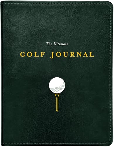 Dark green golf journal with gold lettering and a golf ball graphic.
