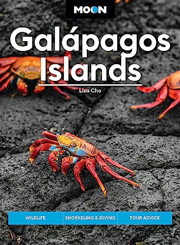 Travel guidebook cover featuring bright red Sally Lightfoot crabs on black lava rock.