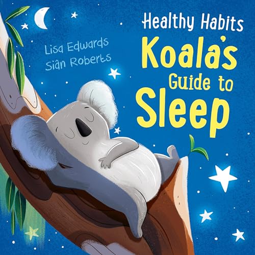 Book cover: sleeping koala in a tree under a starry night.
