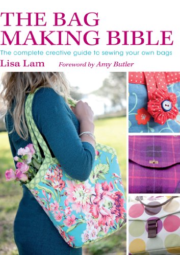 Book cover titled The Bag Making Bible featuring a woman carrying a floral bag.