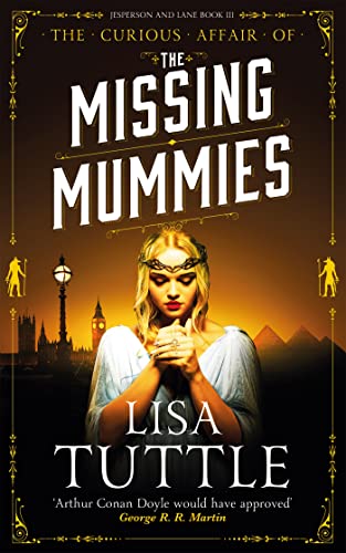 Book cover: “The Missing Mummies” featuring a woman in ancient Egyptian attire.
