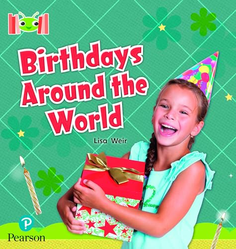Book cover: Girl with gift and party hat, “Birthdays Around the World.”