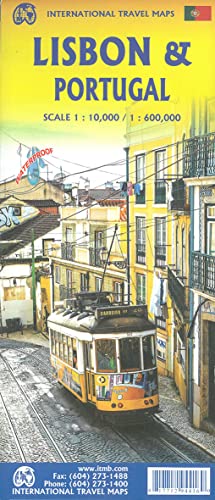 Yellow travel map cover featuring a Lisbon tram on a cobblestone street.