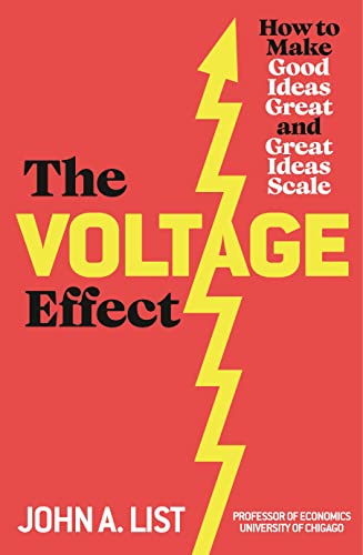 Book cover: "The Voltage Effect" with a yellow lightning bolt design.