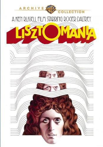 DVD cover for "Lisztomania" featuring repeating faces of Roger Daltrey.