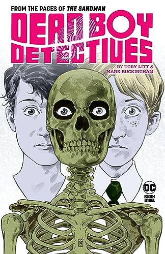 Comic book cover featuring two boys and a skeletal figure.