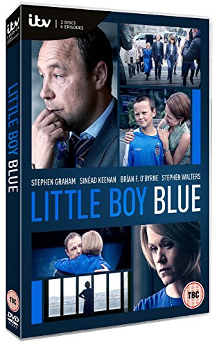 "Blue DVD case with images of actors and the title 'Little Boy Blue'."
