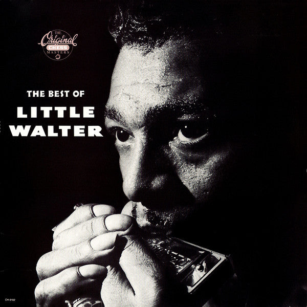 Black and white album cover featuring Little Walter with a harmonica.
