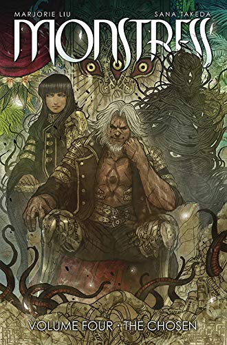 Cover of Monstress Volume 4: The Chosen, featuring characters in ornate detail.