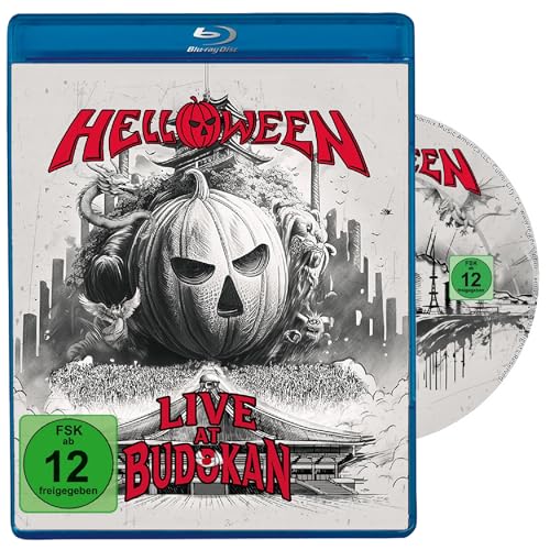 Helloween "Live At Budokan" Blu-ray case with pumpkin and Japanese temple art.
