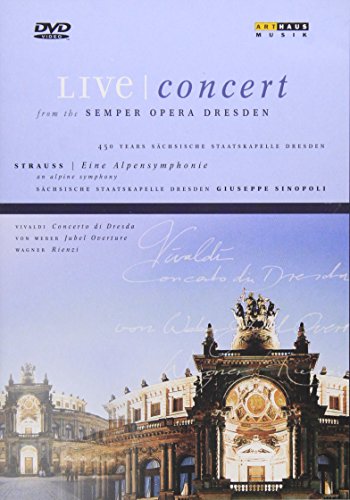 DVD cover for "Live Concert Dresden" featuring the Semper Opera House.