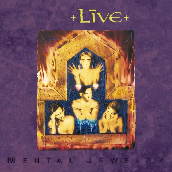 CD cover for Live’s “Mental Jewelry” featuring four figures in a geometric frame.