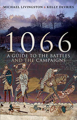 Book cover featuring Bayeux Tapestry imagery with the title 1066 in large white text.