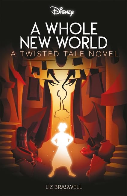 Book cover for A Whole New World featuring a glowing silhouette of Aladdin.
