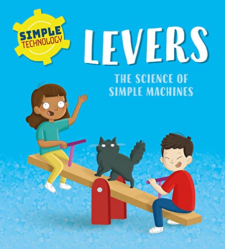Book cover depicting children and a cat on a seesaw, illustrating levers.