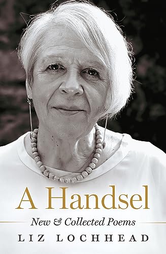 Book cover featuring a portrait of poet Liz Lochhead, titled "A Handsel.
