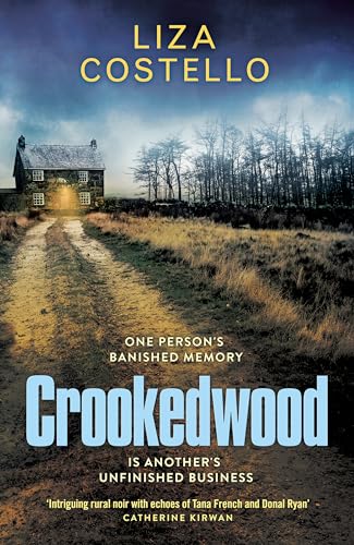 Book cover: a snowy rural landscape with a house and the title "Crookedwood".