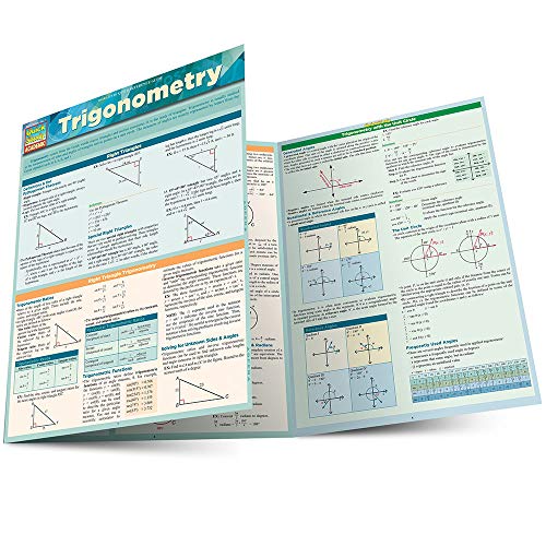 "An open booklet titled 'Trigonometry' with diagrams and text on both pages."