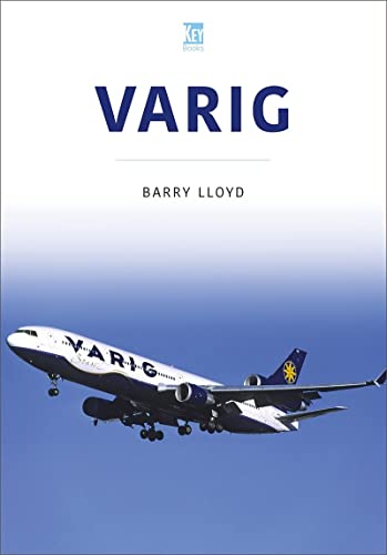 Book cover featuring a Varig airline airplane in flight, blue and white.