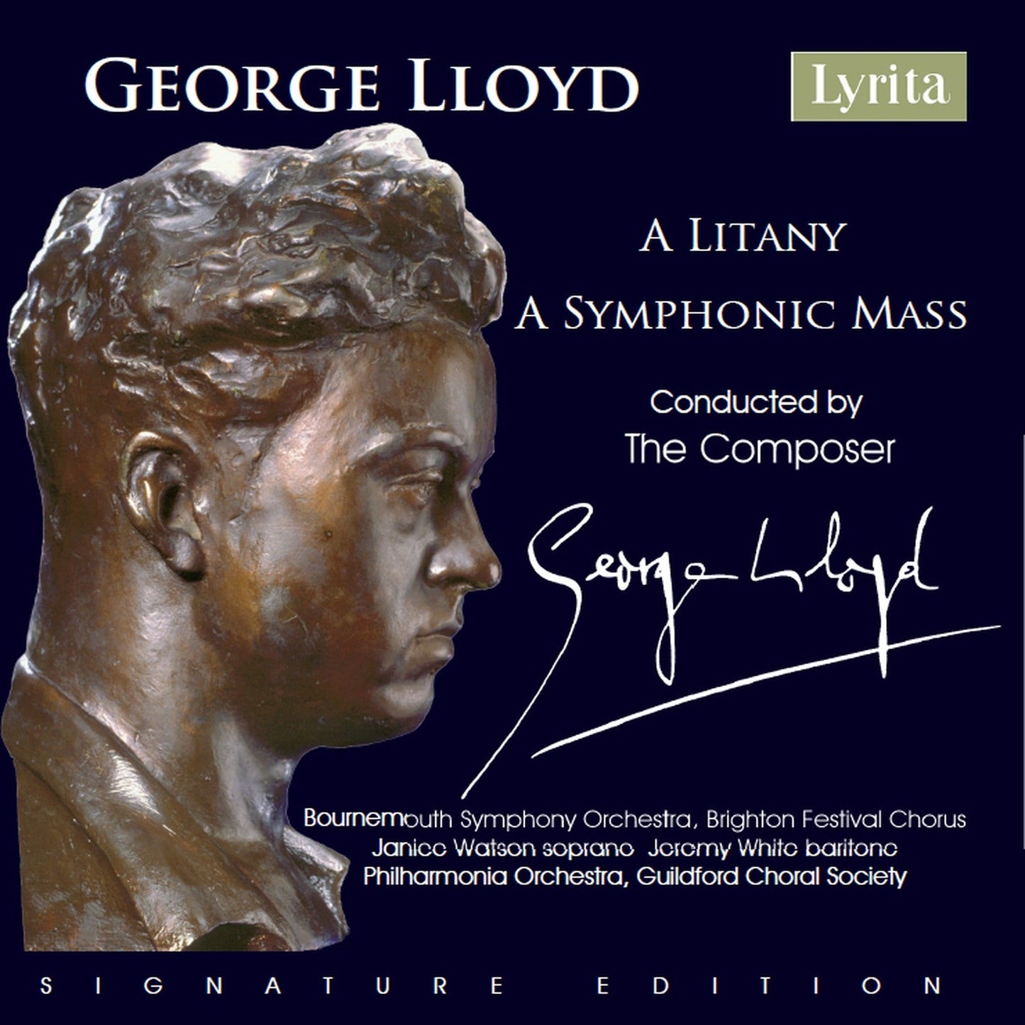 CD cover: bust sculpture, text “George Lloyd” and “A Litany/Symphonic Mass”.
