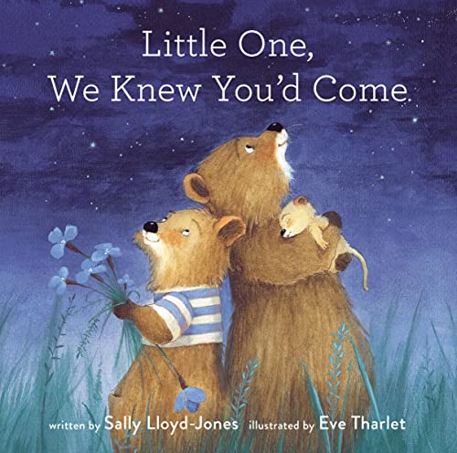 Book cover with three illustrated bears embracing under a starry night.