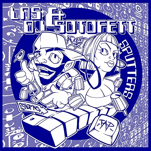 Blue and white illustrated vinyl cover featuring cartoon characters and the text LNS DJ SOTOFETT.