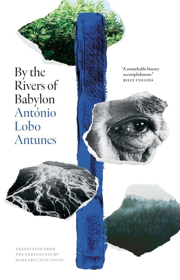 Book cover with collage of faces, wood, water, and foliage.
