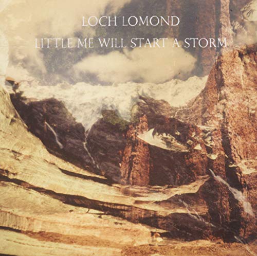 CD cover for Loch Lomond’s “Little Me Will Start A Storm” with mountain landscape.