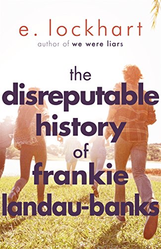 Book cover showing people running through a field with large dark text overlaid.