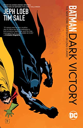 Batman and Robin falling headfirst against orange background with yellow cape flowing behind Robin.