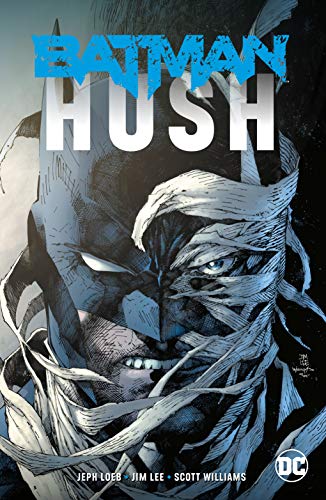Comic book cover featuring Batman's face partially wrapped in bandages with the title Batman Hush.