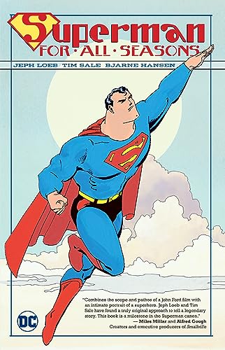 Superman flies toward the viewer on the cover of a graphic novel.