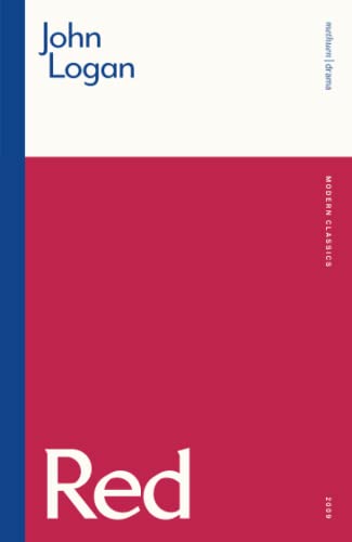 Book cover: "Red" by John Logan, split between white and red sections.