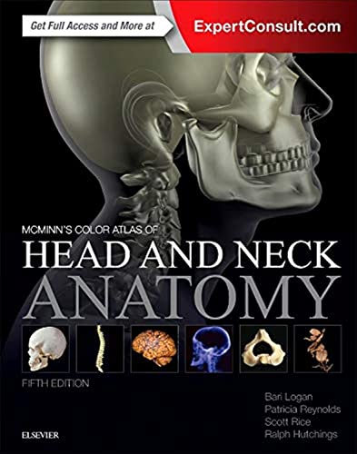 Anatomy atlas cover showing a human skull and neck, fifth edition.