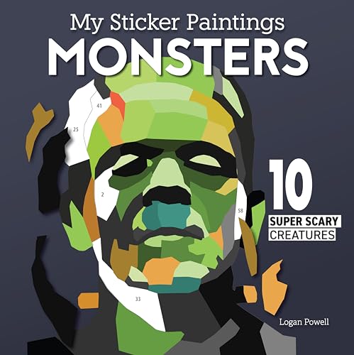 Book cover featuring a geometric, sticker-style illustration of Frankenstein's monster.