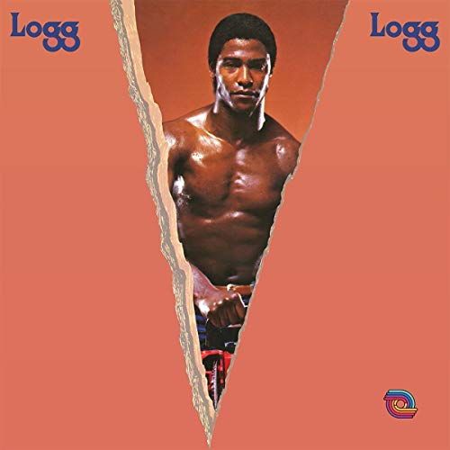 Album cover for "Logg" featuring a shirtless man against a peach background.