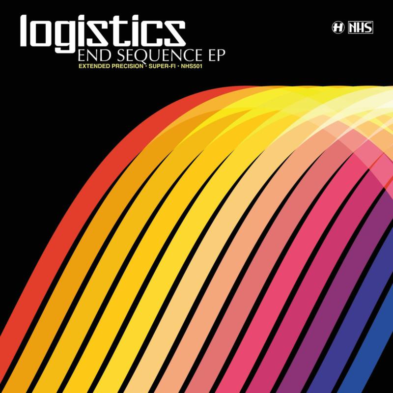 Vinyl cover art featuring diagonal rainbow-colored stripes against a black background with white text.