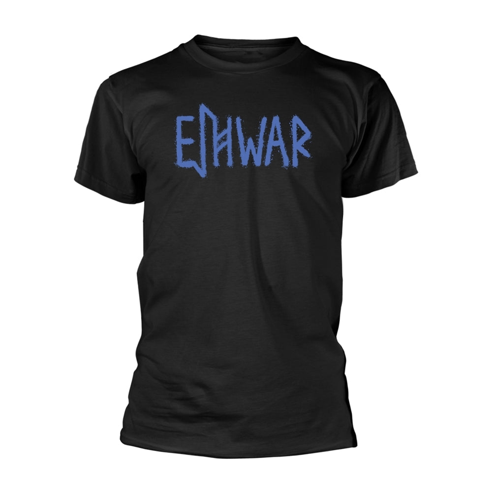 Black t-shirt with a white, stylized "EIHWAR" logo print on the chest.