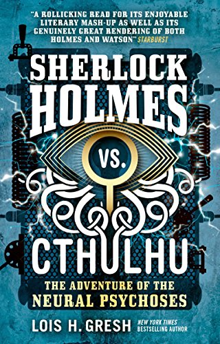 Book cover: "Sherlock Holmes vs. Cthulhu" with an eye and tentacles design.