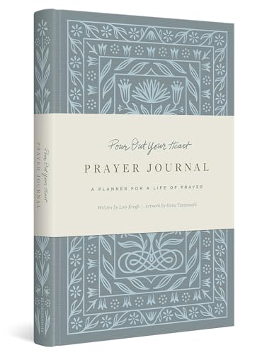 Blue patterned prayer journal with title “Pour Out Your Heart” centered.