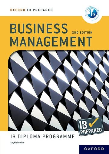 Textbook cover for IB Business Management, 2nd edition, with geometric pattern.