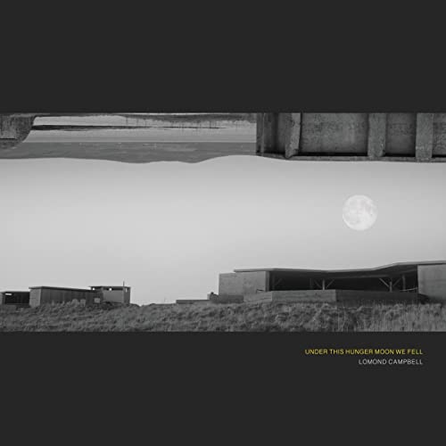 Black and white album cover with a full moon over concrete structures.