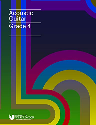 London College of Music Acoustic Guitar Handbook, Grade 4, colorful cover.