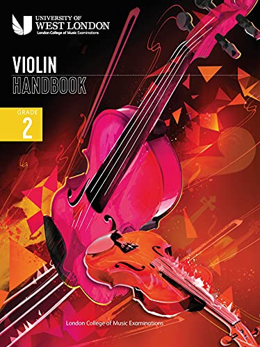 Violin handbook cover, London College of Music Grade 2, pink and orange.