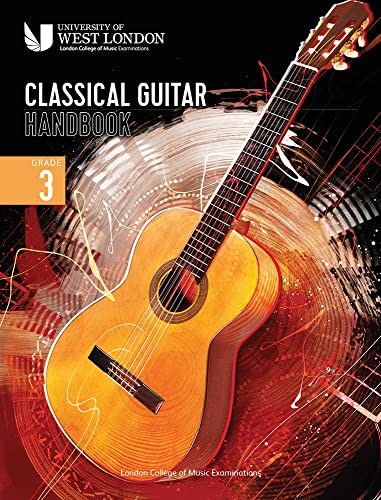 Cover of the London College of Music Classical Guitar Handbook Grade 3 music book.